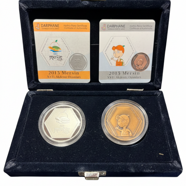 2013 Mersin XVII. Akdeniz Oyunları Hatıra Parası Sertifikalı Kutulu