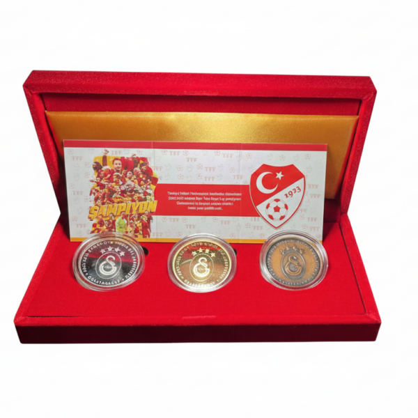 Galatasaray 2022-2023 Sezonu Süper Lig Şampiyonu Hatıra Parası Sertifikalı Kutulu