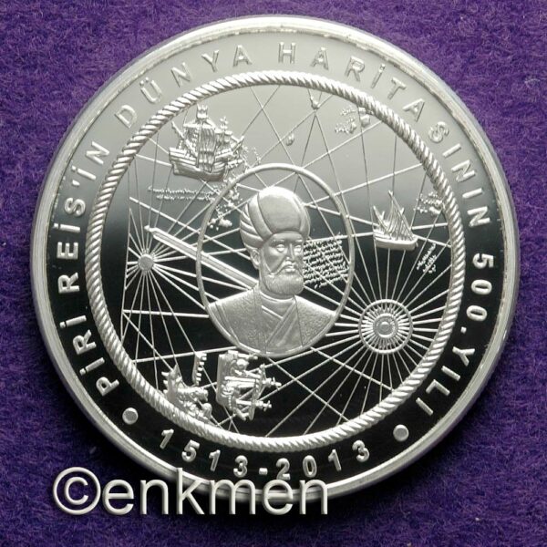 Gemiler Ve Kâşifler Serisi Piri Reis haritasının 500. yılı 2013 Darphane Hatıra Gümüş  Sertifikalı