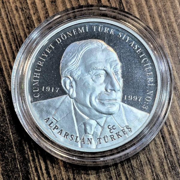 Türk Siyasetçileri Alparslan Türkeş no.3 Gümüş 2021 sertifikalı