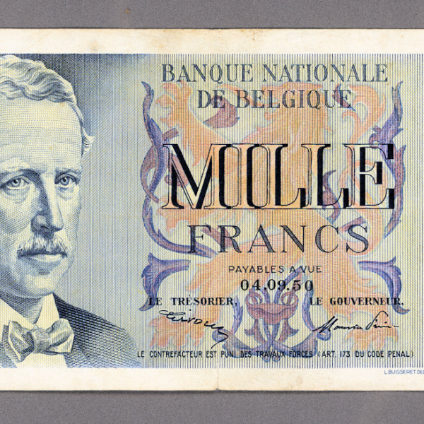 BELGIUM Belgique Belçika 1000 Francs 1950 VF