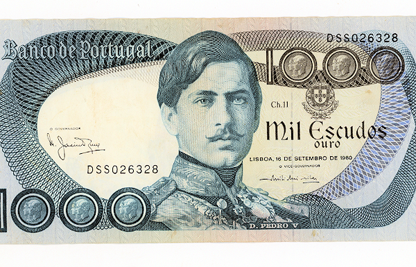 Portugal 1000 Ecudos 1980 Pick#175b *VF çt banknot