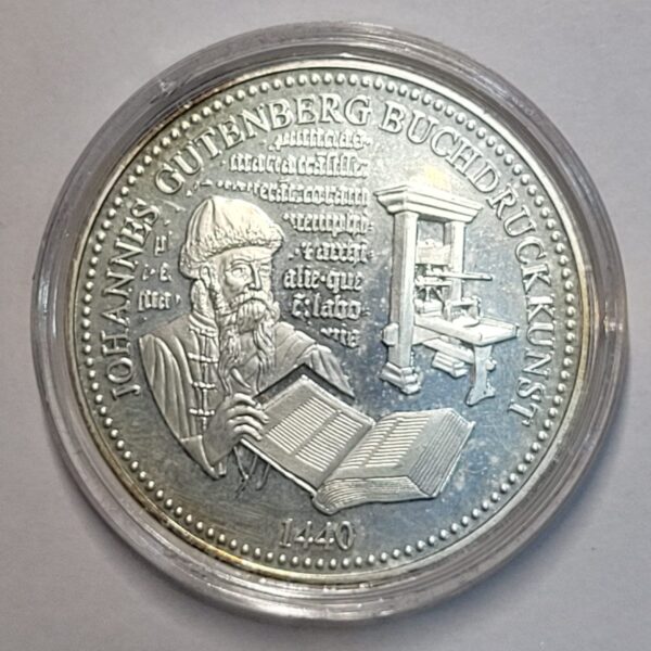 Johannes Gutenberg – Matbaanın İcadı Hatıra Madalyonu (1440) - Gümüş 333