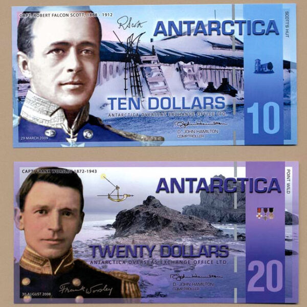 z ANTARCTICA 10+20 Dollars 2008-2009 - ÇİL banknot (UNC)