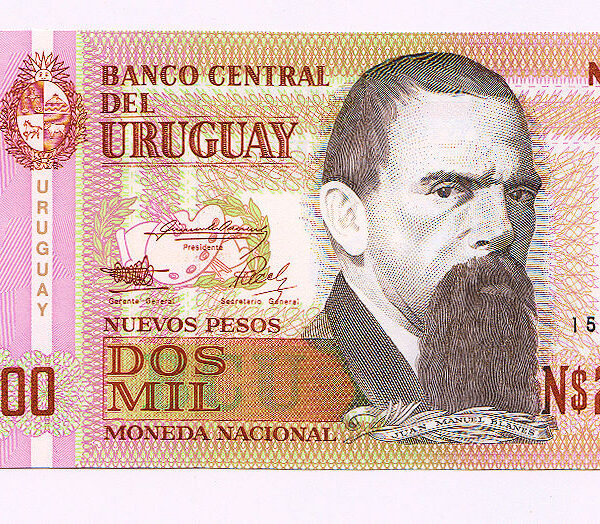 URUGUAY 2000 Pesos 1989 UNC - çil banknot