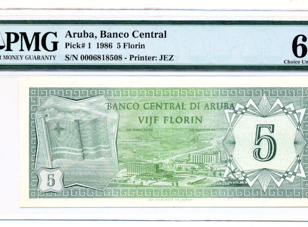 ARUBA 5 Florin 1993 Pick # 1 PMG 64 EPQ - UNC