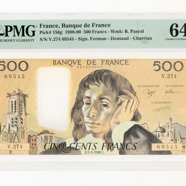 FRANCE 500 Francs 1988-90 PMG 64 EPQ - UNC