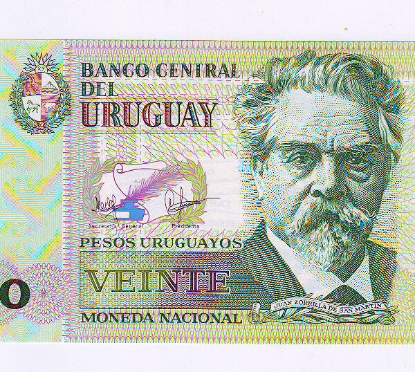 URUGUAY 20 Pesos 2015 Pick-93 UNC - çil banknot