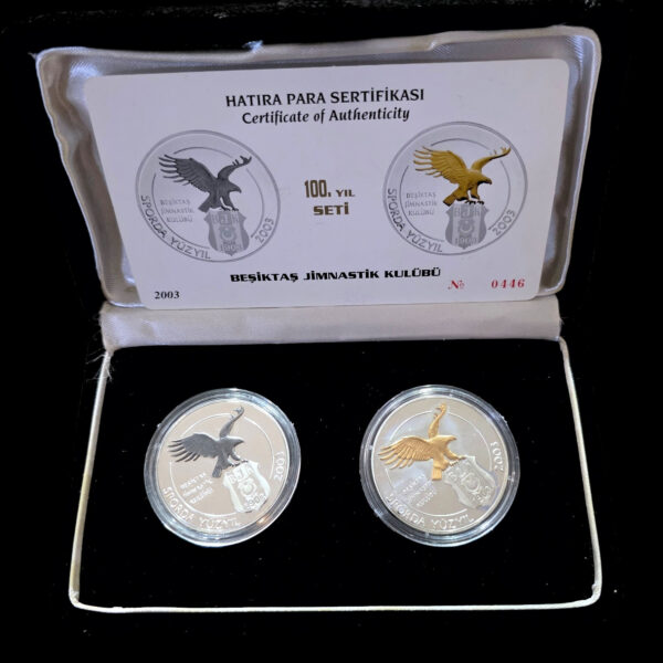 BJK Beşiktaş 100 yıl hatıra gümüş seti kutusu ile