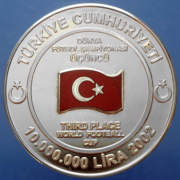 DÜNYA FUTBOL SAMPIYONASI 3.lük 2002 - Hatıra Parası - Gümüş & Sertifikalı