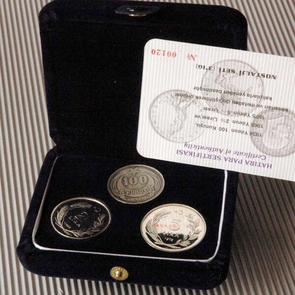 2000 YILI 3 LÜ NOSTALJİ SETİ KADİFE SETİ - hatıra parası gümüş (sertifikalı)
