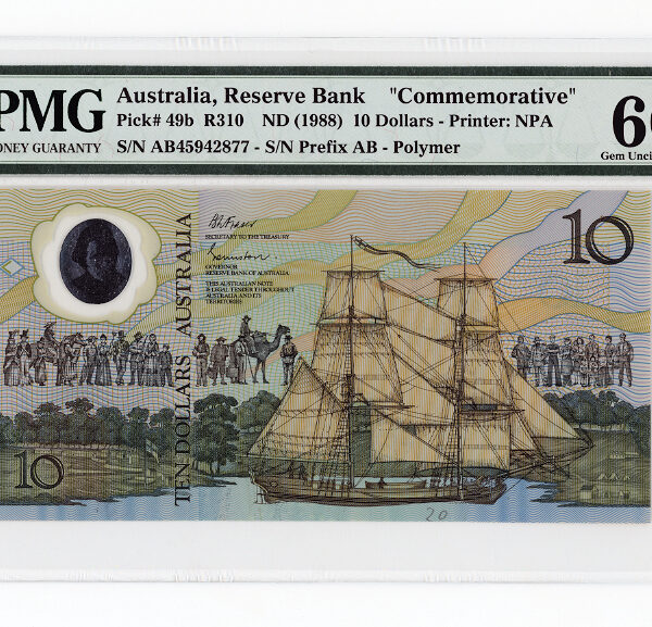 AUSTRALIA 10 Dollar (ND-1988) PMG 66 EPQ *ÇİL banknot