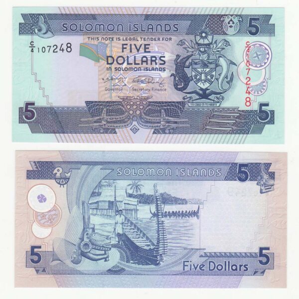 Solomon Adaları 5 Dollars Banknot Çil