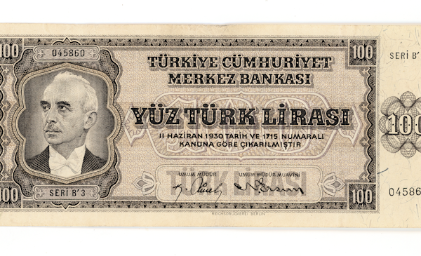 3. Emisyon 1. Tertip 100 Lira 1942-46 Pick#144a VF - çt