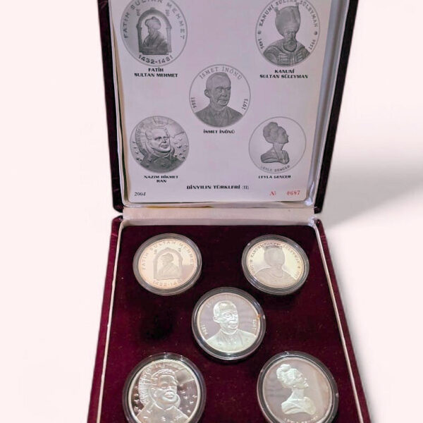 1000 YILIN TÜRKLERI no.2 SET DARPHANE PARASI GÜMÜŞ SERTIFIKALI