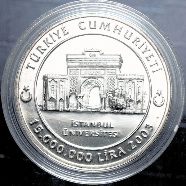 ISTANBUL ÜNIVERSITESI I.T.Ü. 2003 DARPHANE HATIRA PARASI GÜMÜŞ SERTIFIKASIZ