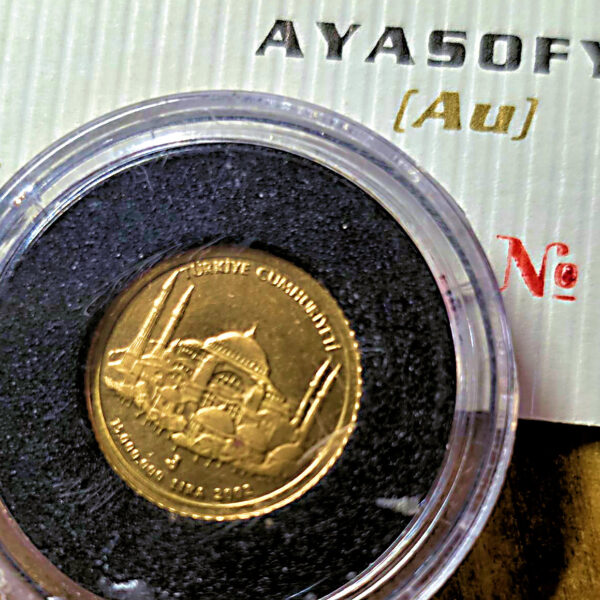 ISTANBUL KÜLTÜR VARLIKLARI SERISI no.1 AYASOFYA Anadolu Medeniyetleri no. 1 ALTIN *Sertifikalı 916,6 GOLD 1,5 Gr.