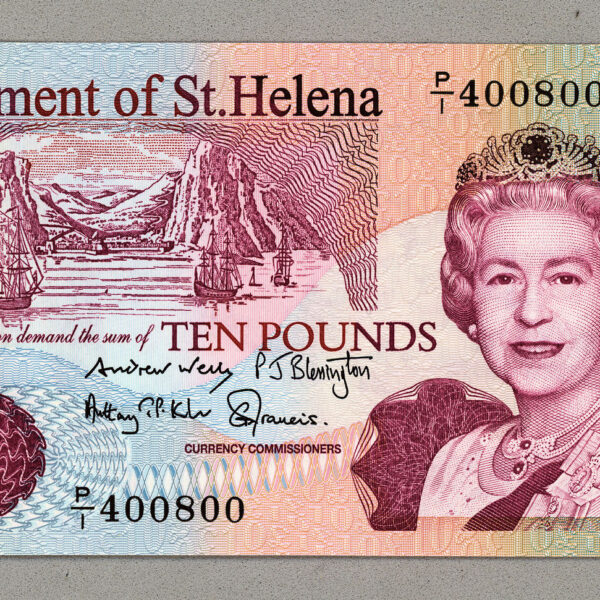 St. Helena 10 Pounds UNC Kraliçe Queen Banknot *çil