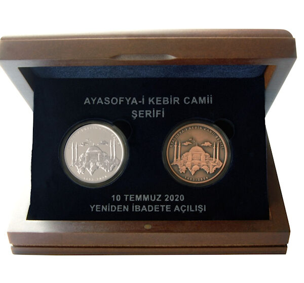 Ayasofya Kutusunda GÜMÜŞ-Bronz Hatıra Parası seti kutulu
