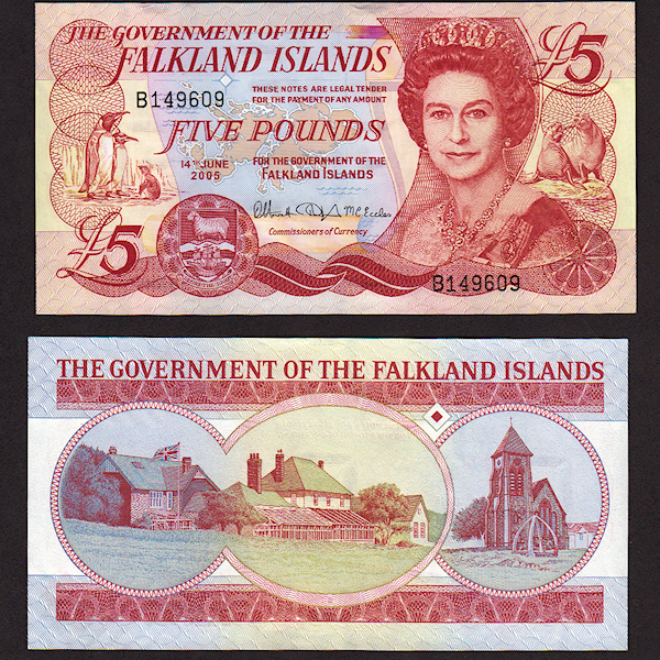 FALKLAND 5 Pounds 2005 UNC - çil