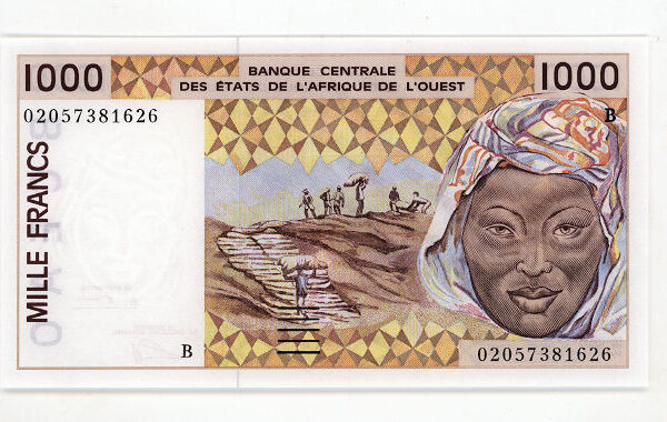 BURKINA FASO  Banque Centrale der Etats de L`AFRIQUE L`OUVEST (B) 1000 FRANCS – UNC