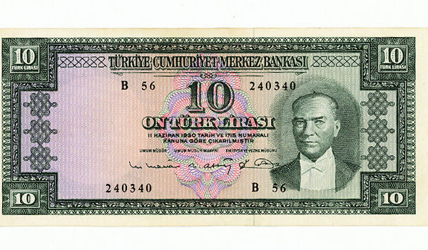 5. Emisyon 10 Lira 1963-66 Banknot 6. Tertip çil (UNC)