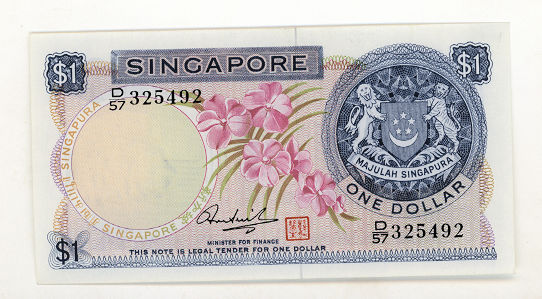 SINGAPORE Singapur 1 Dollar Orchidee UNC