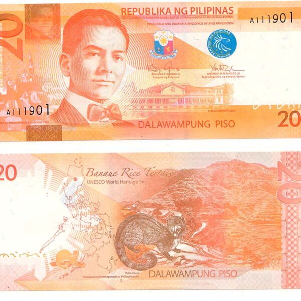 PILIPINAS Philippines 20 Piso 1993 aUNC